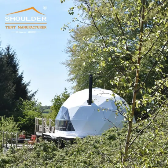 Tente à dôme géodésique de luxe pour hôtel de villégiature avec isolation thermique