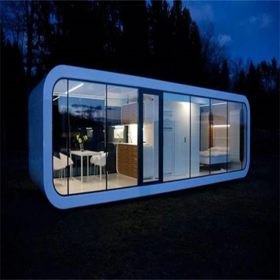 Maison mobile modulaire préfabriquée de 20 pieds et luxueuse véranda avec vue sur la mer, salle de plage, cabine Apple, bar, bureau