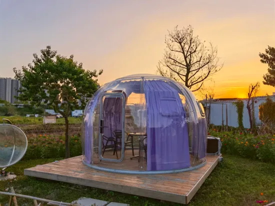 Tente de Glamping tente dôme transparente de luxe tente de dôme de Camping en plein air géodésique pour hôtel de villégiature, Camping, activités de plein air